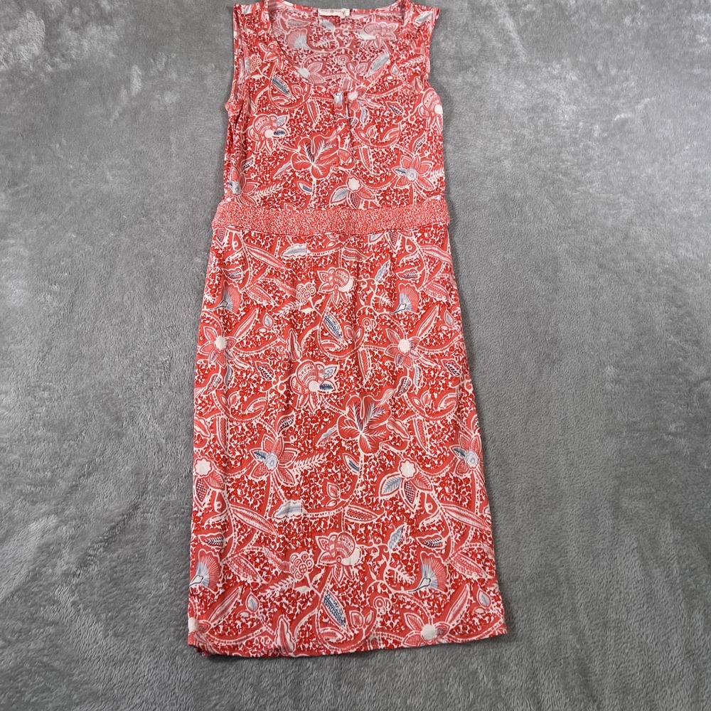 Tory Burch Dress Womens XS Red Floral Silk Sleeveless Keyhole Summer‎ Vacation